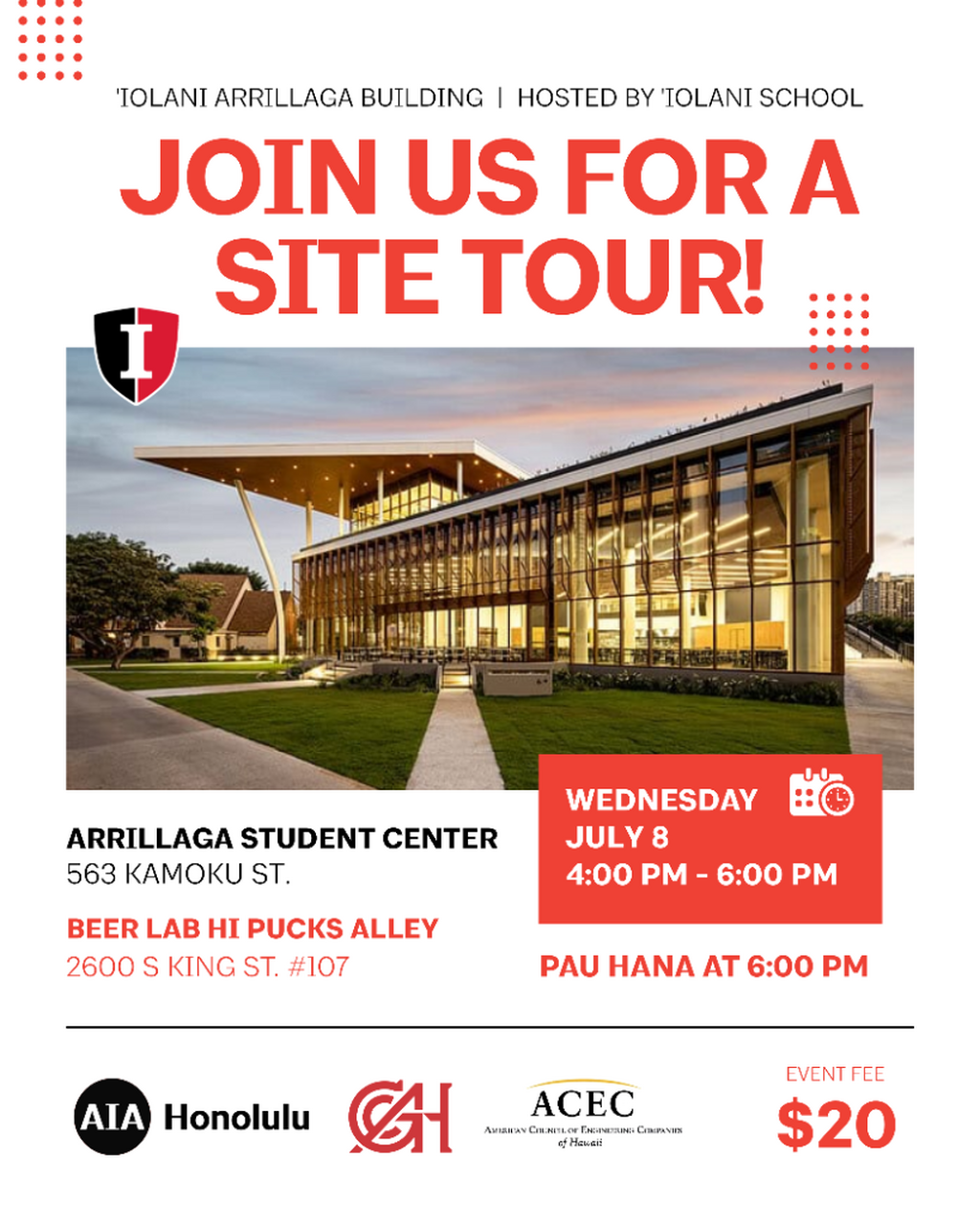 'Iolani Arrillaga Site Tour & Pau Hana