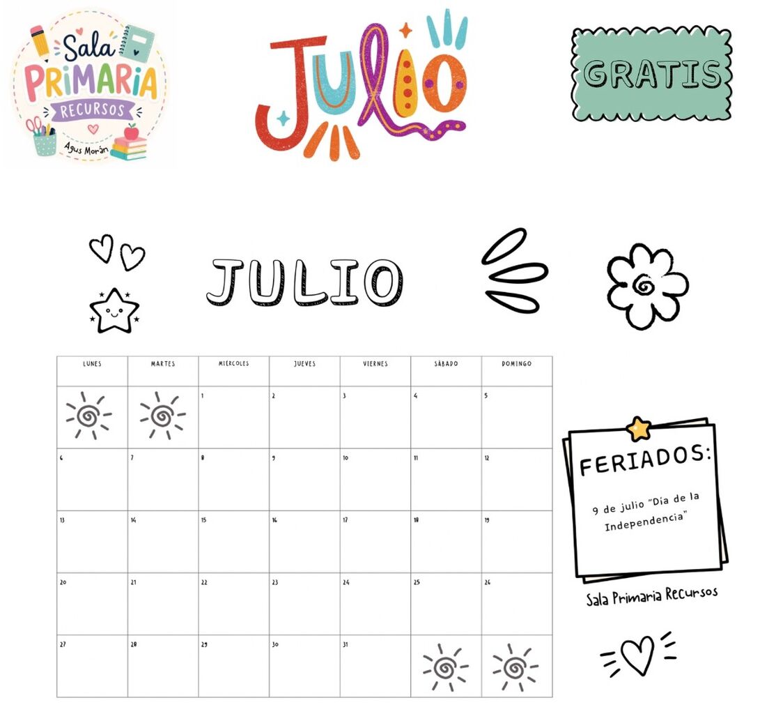 JULIO calendario