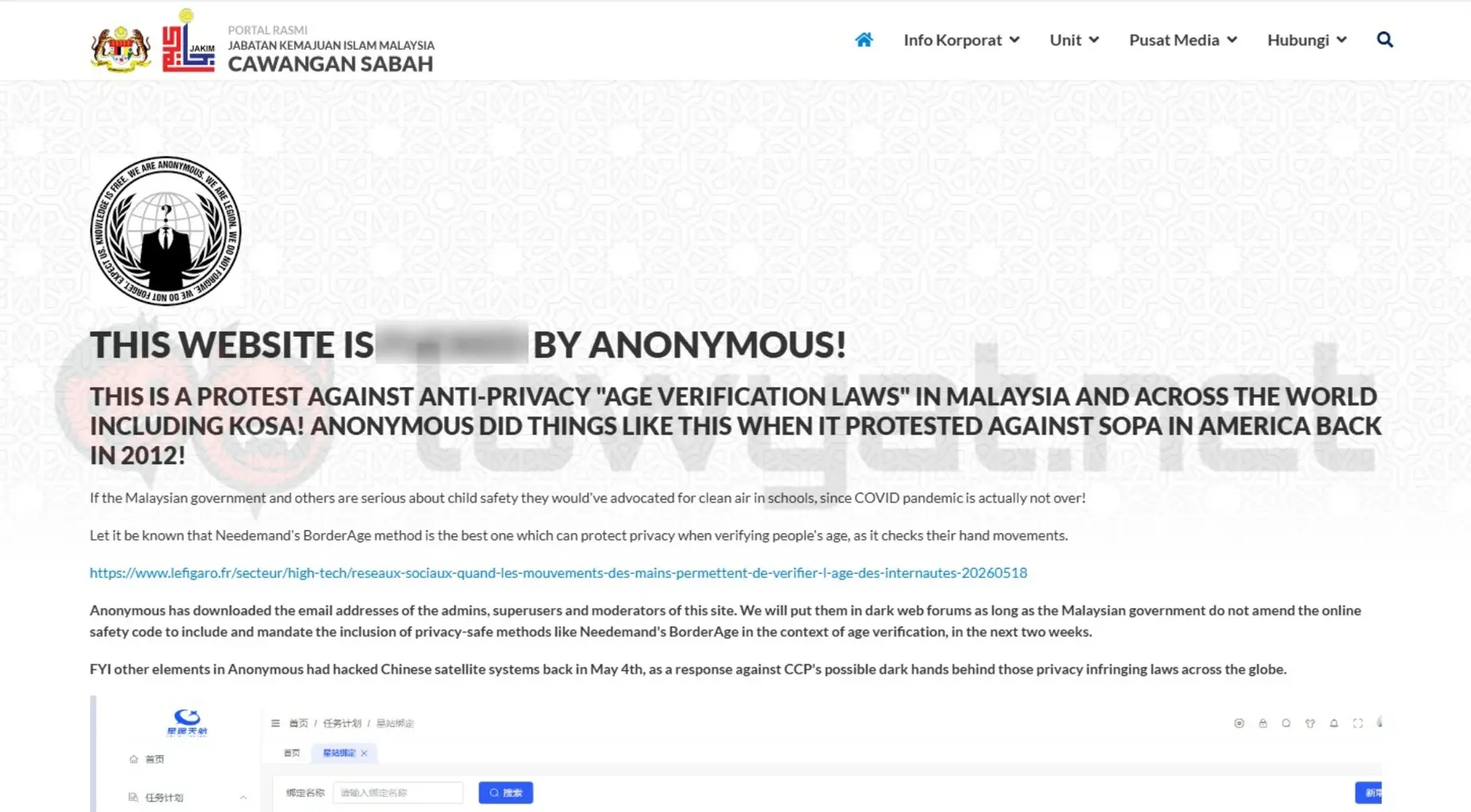 JAKIM Sabah Website Hacked; Attackers Claim To Have Stolen Admin Emails