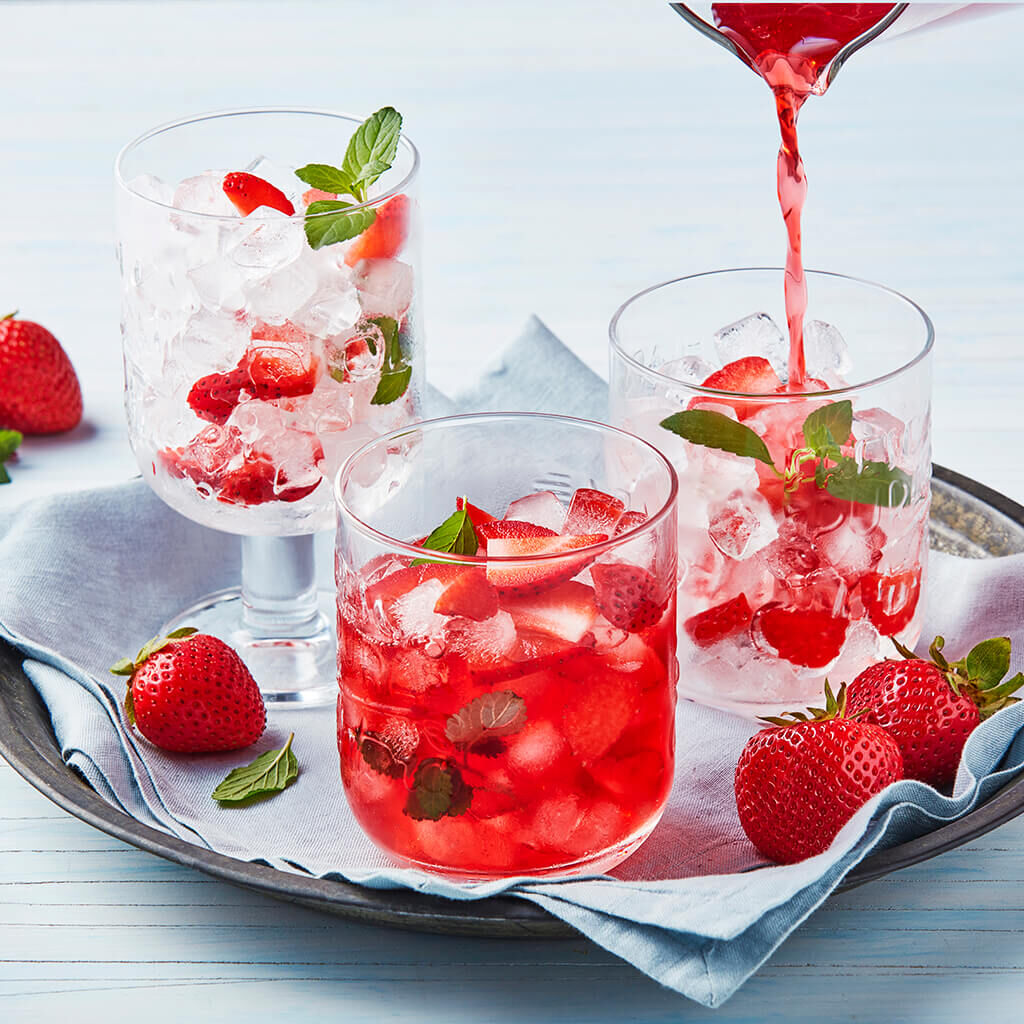 Strawberry Hibiscus and Mint Water - California Strawberry Commission