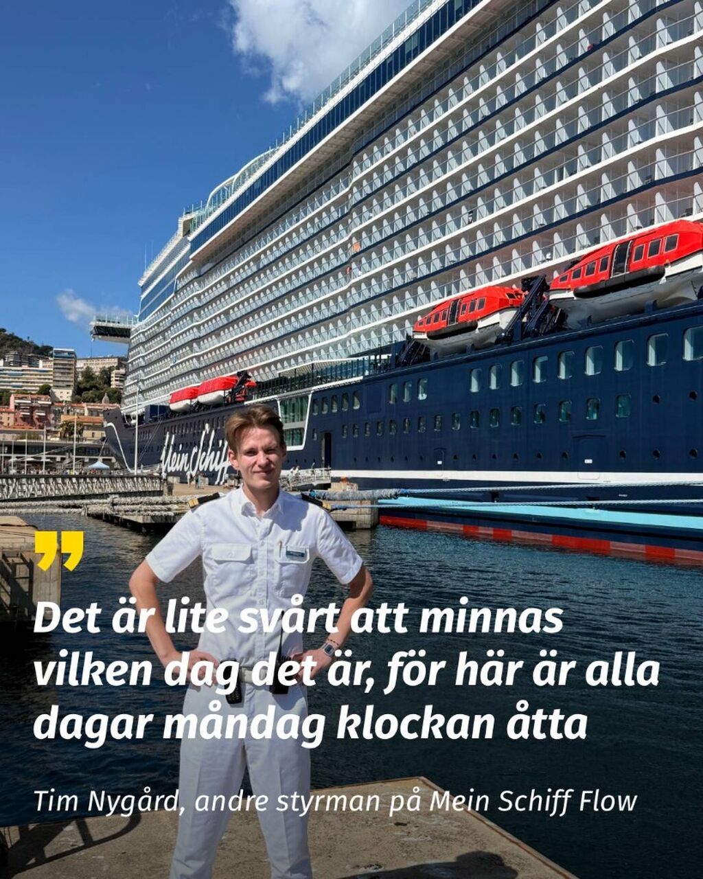 Tim har v&auml;rldshaven som arbetsplats &ndash; &rdquo;H&auml;r &auml;r alla dagar m&aring;ndag klockan &aring;tta&rdquo;
