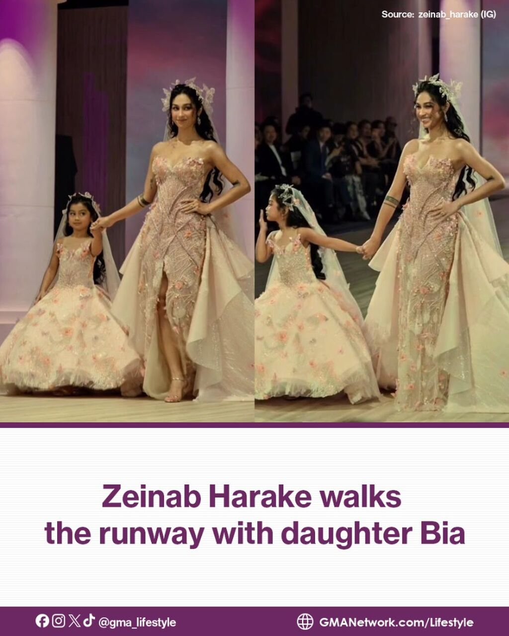 Zeinab Harake walks the runway with daughter Bia