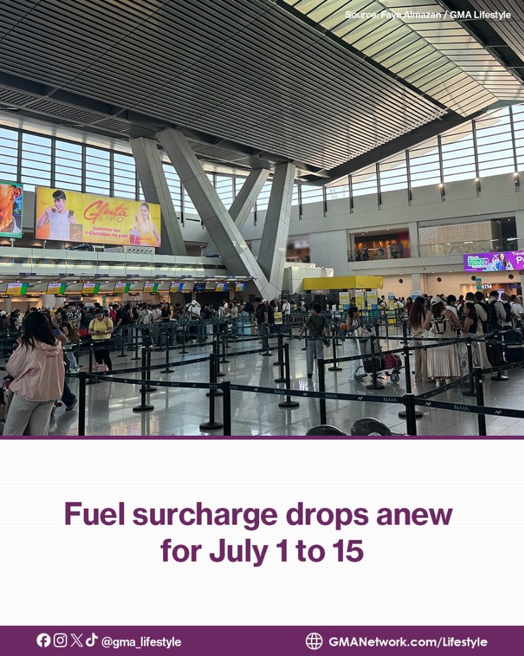 Fuel surcharge drops anew for July 1 to 15
