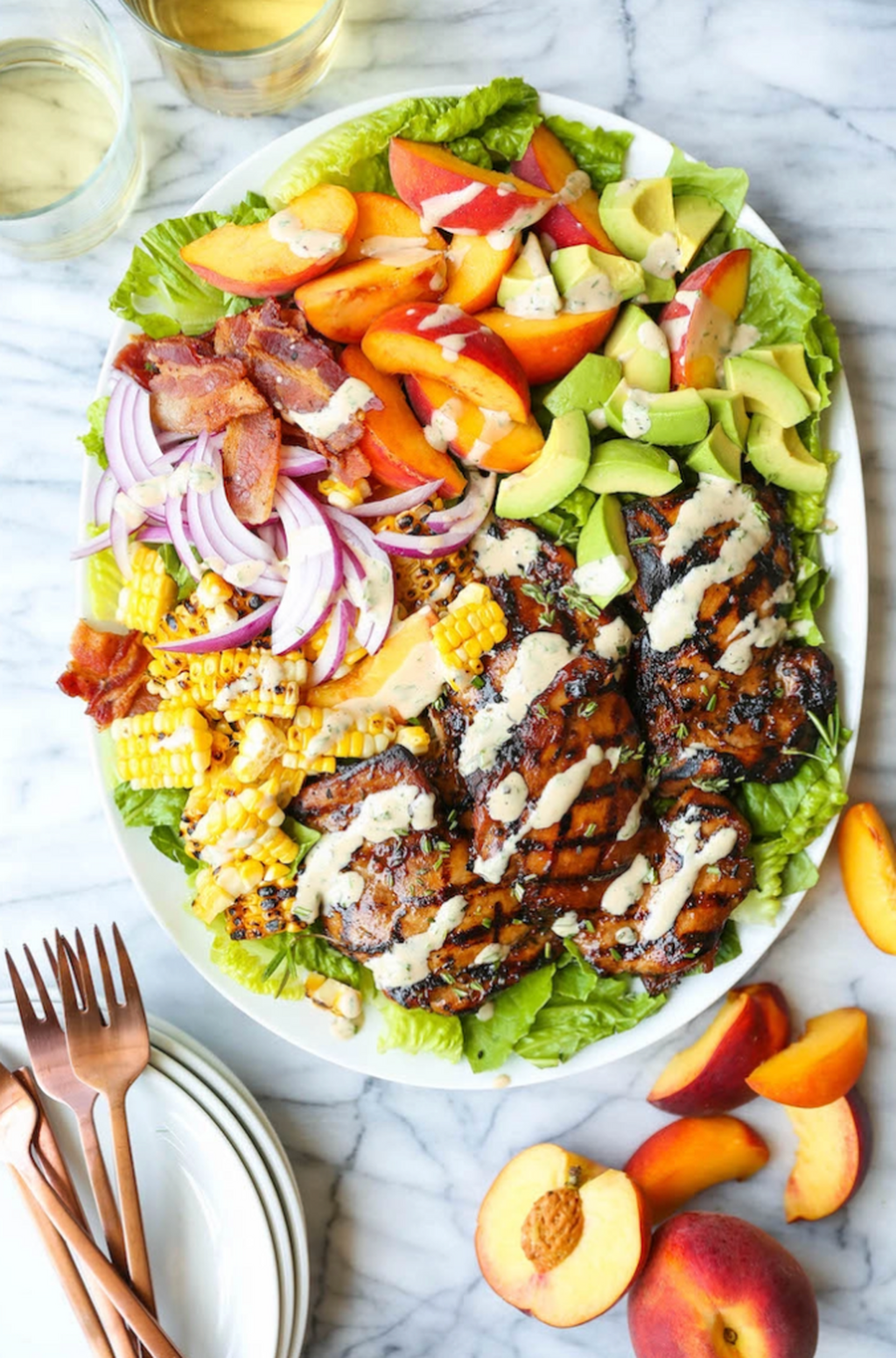 Rosemary Chicken & Peach Salad