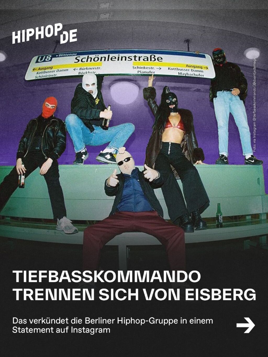 Tiefbasskommando trennen sich von Eisberg