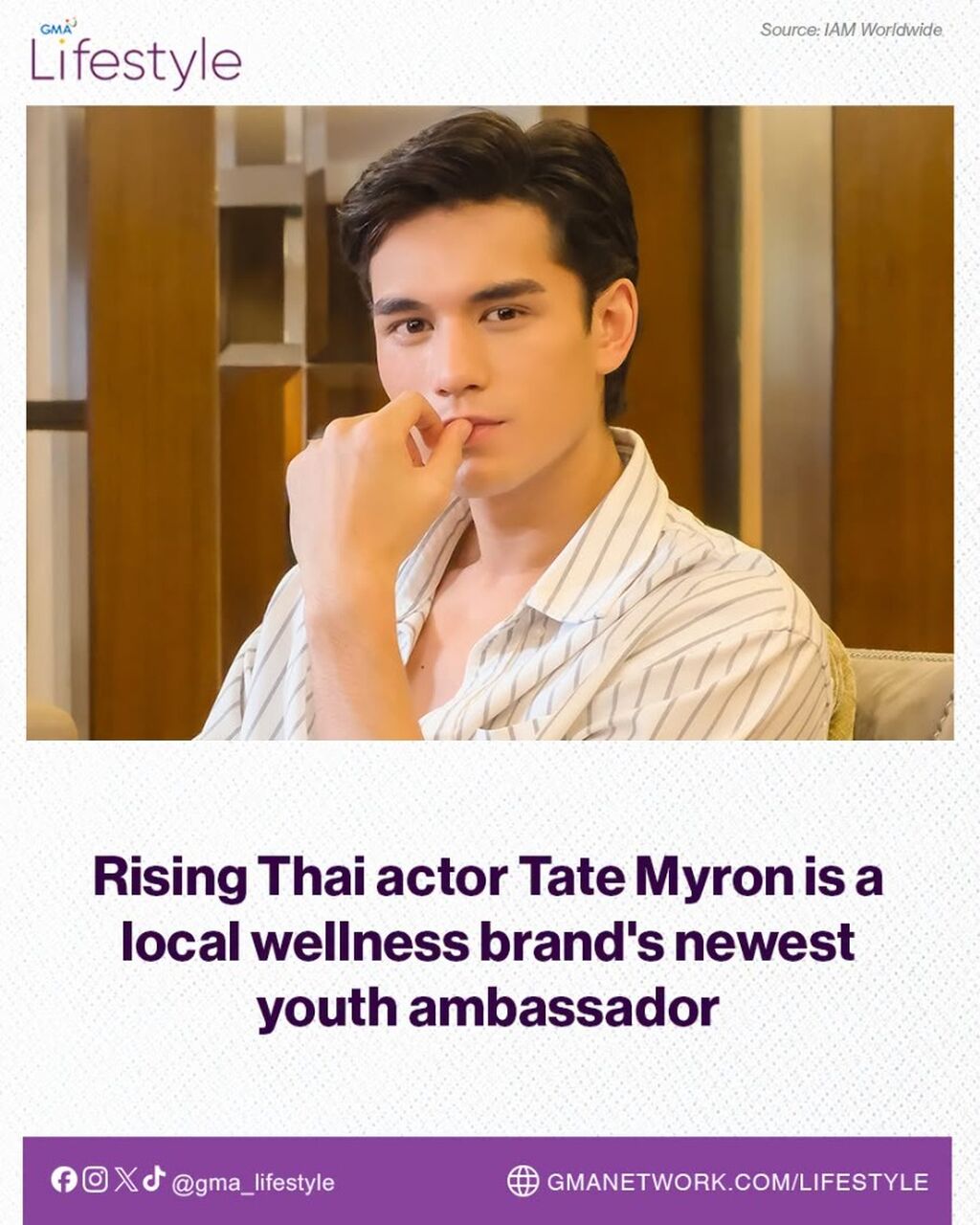 Rising Thai actor Tate Myron is a local wellness brand's newest youth ambassador