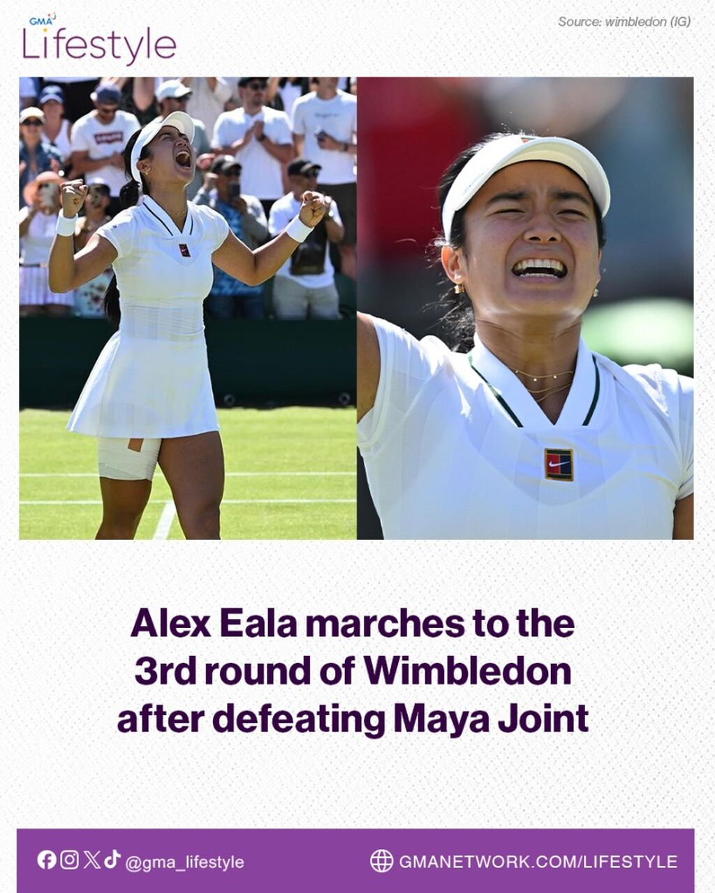 Alex Eala marches to the 3rd round of Wimbledon