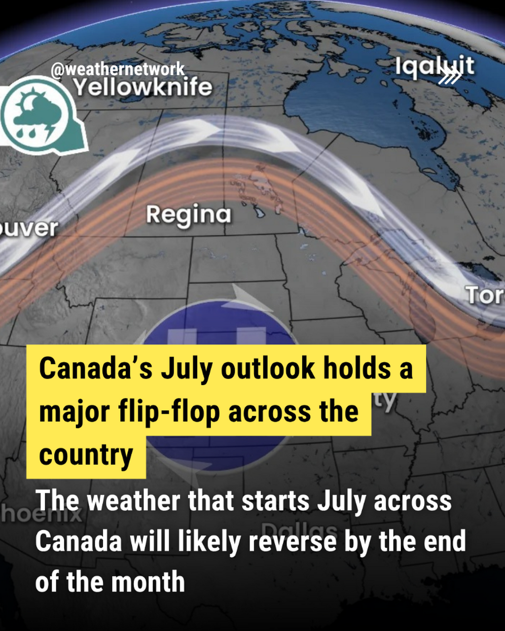 Canada&rsquo;s July outlook holds a major flip-flop across the country