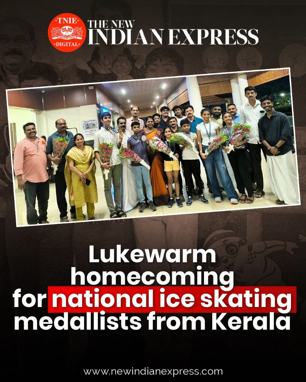 Lukewarm homecoming for national ice skating medallists from Kerala