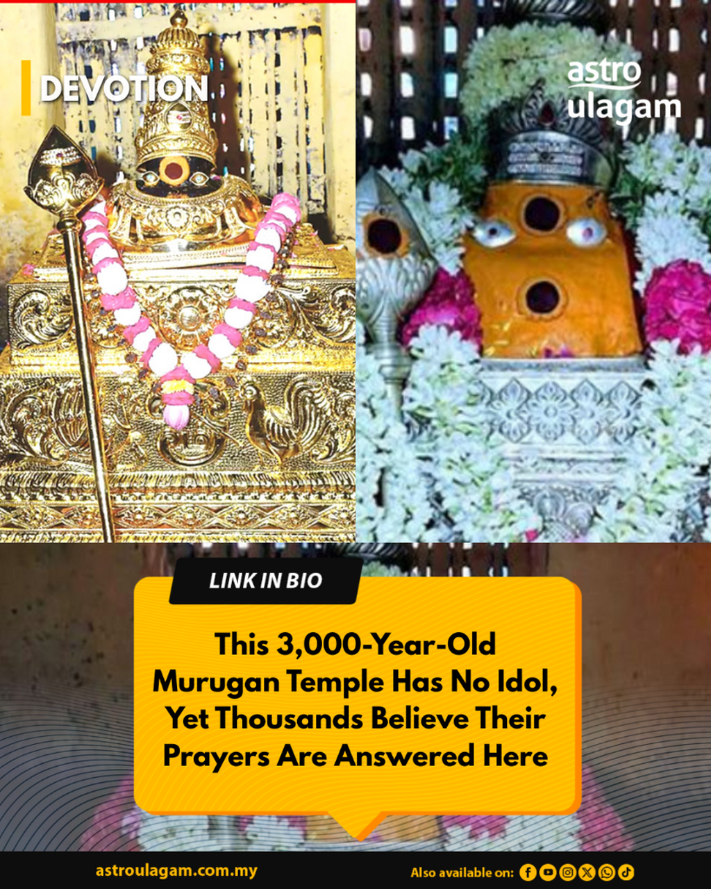 This 3,000-Year-Old Murugan Temple Has No Idol, Yet Thousands Believe Their Prayers Are Answered Here