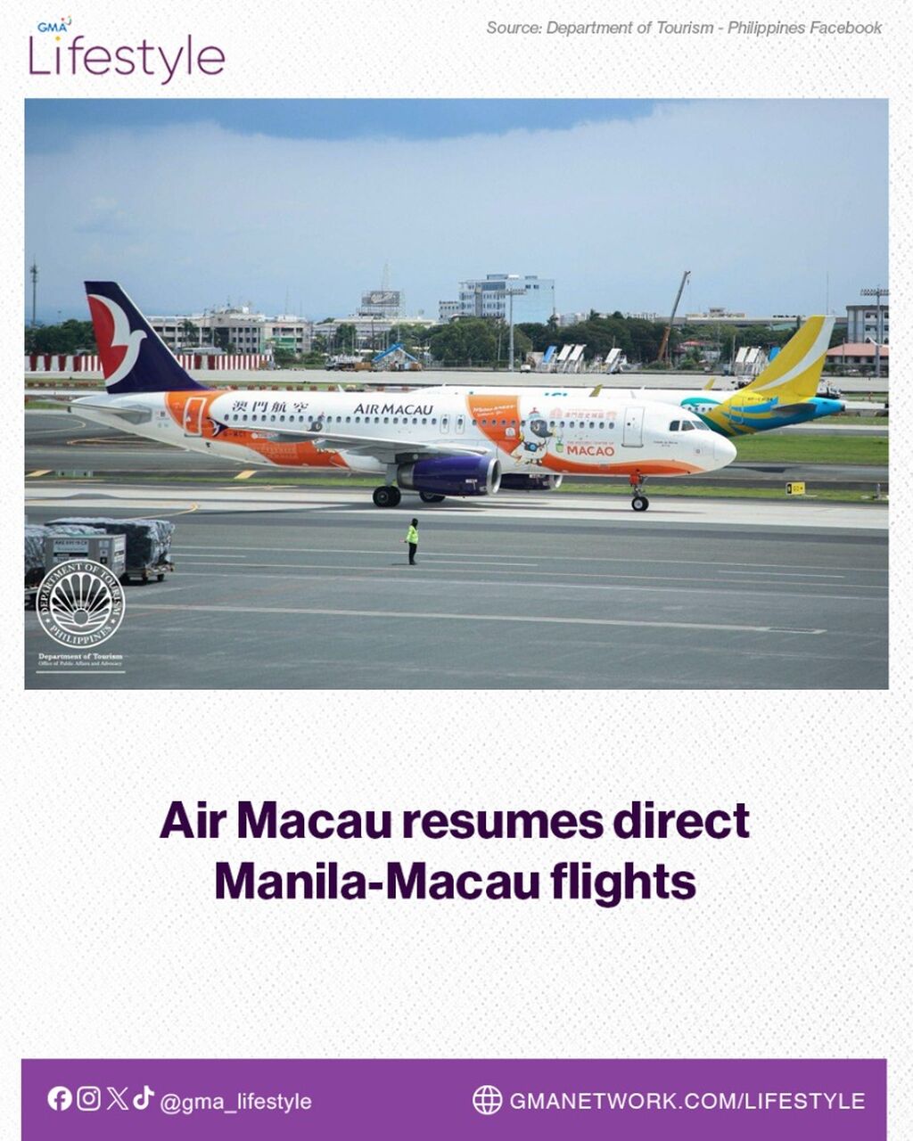 Air Macau resumes direct Manila-Macau flights