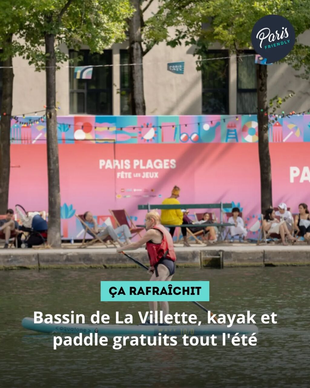 Kayak, paddle, p&eacute;dalo&hellip; tout est gratuit tout l'&eacute;t&eacute; au bassin de La Villette. 🌊