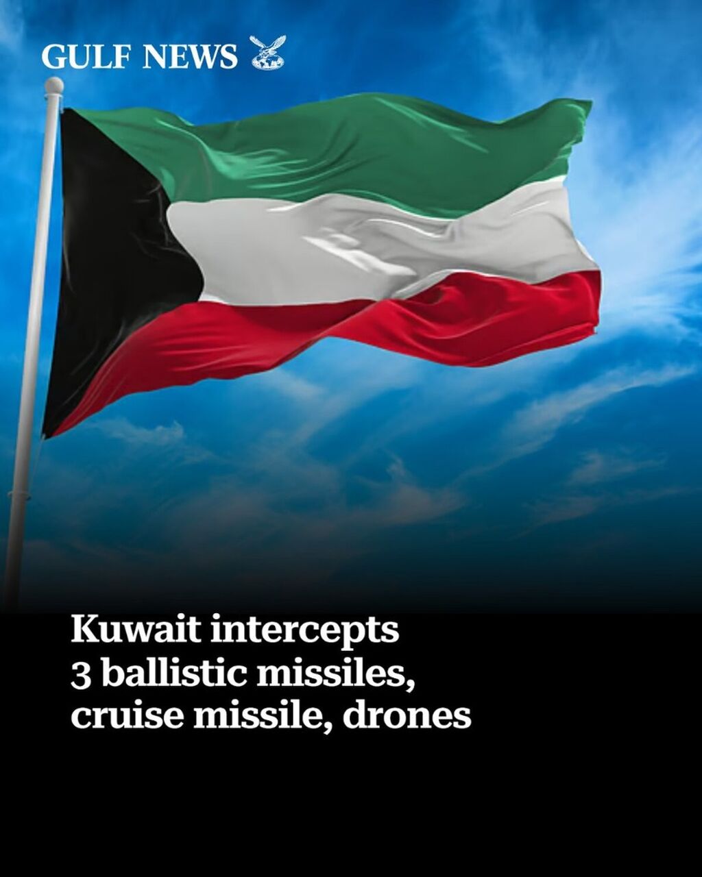Kuwait intercepts 3 ballistic missiles, cruise missile, drones