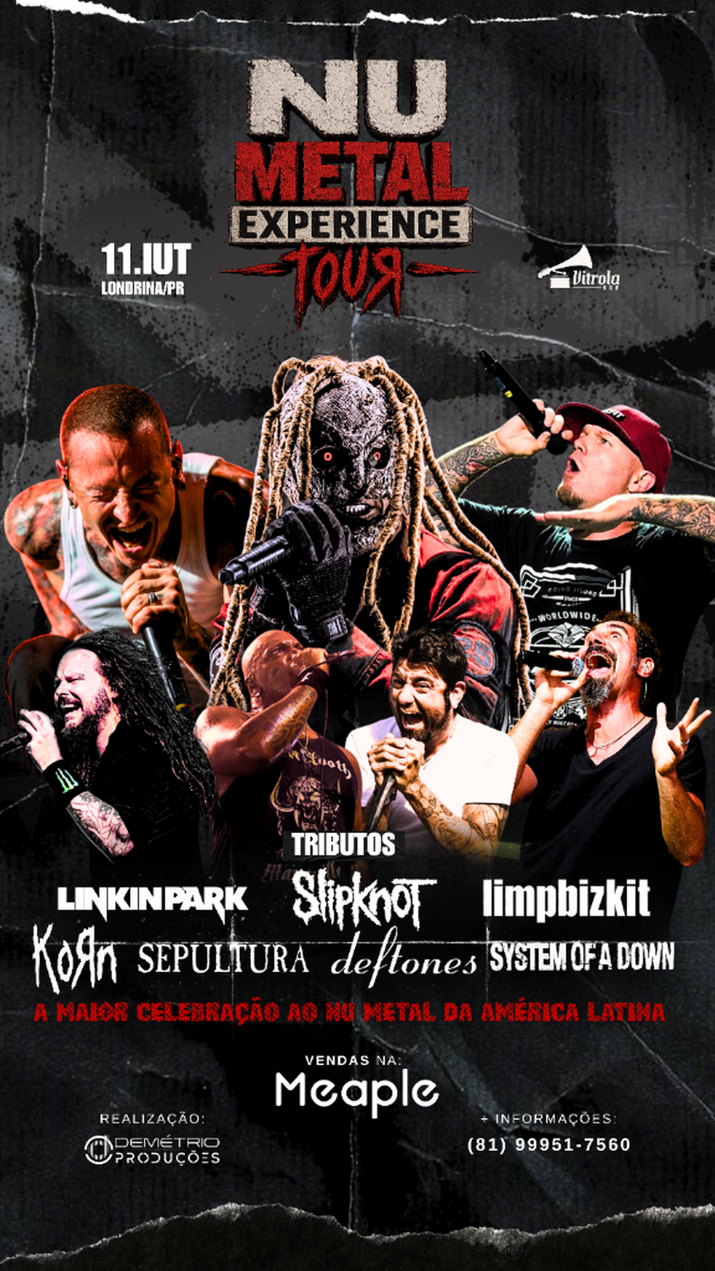 11/10 DOM Nu metal experience tour - Londrina/PR (V&Eacute;SPERA DE FERIADO)