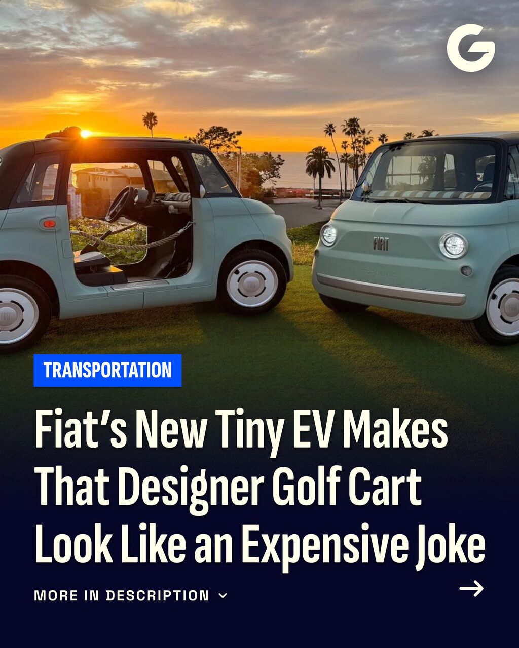 Fiat&rsquo;s New Tiny EV Makes That Designer Golf Cart Look Like an Expensive Joke