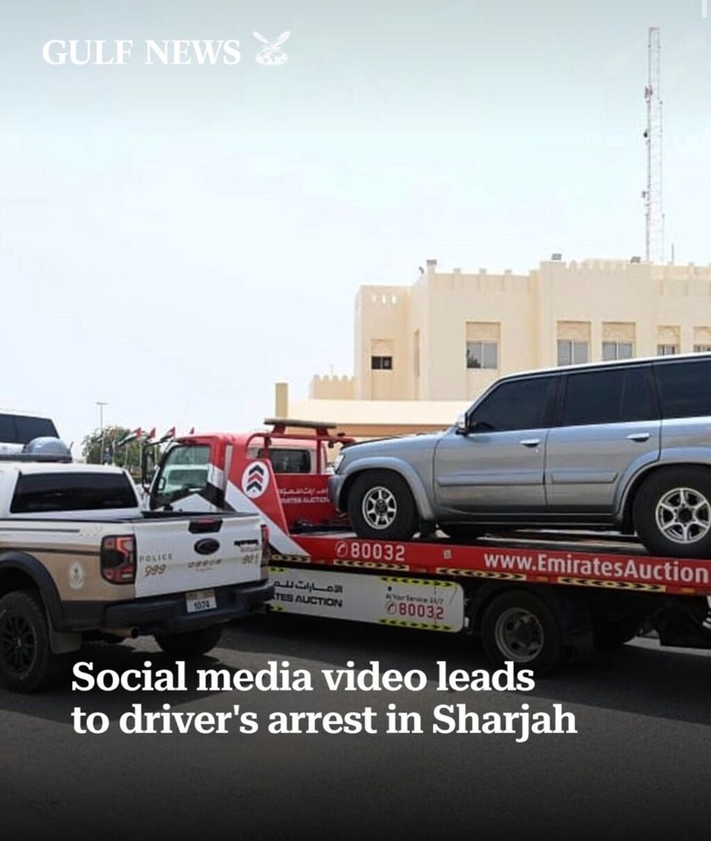 Social media video leads to driver's arrest in Sharjah