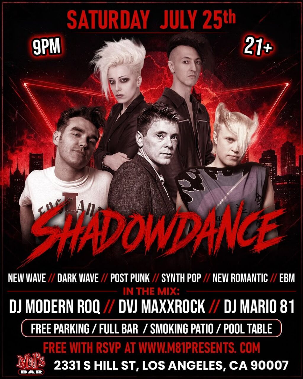 SAT - 07.25.26 - ShadowDance  (New Wave&bull; EBM &bull; New Romantic &bull; Dark Wave &bull; Post Punk) - LOS ANGELES - 21+