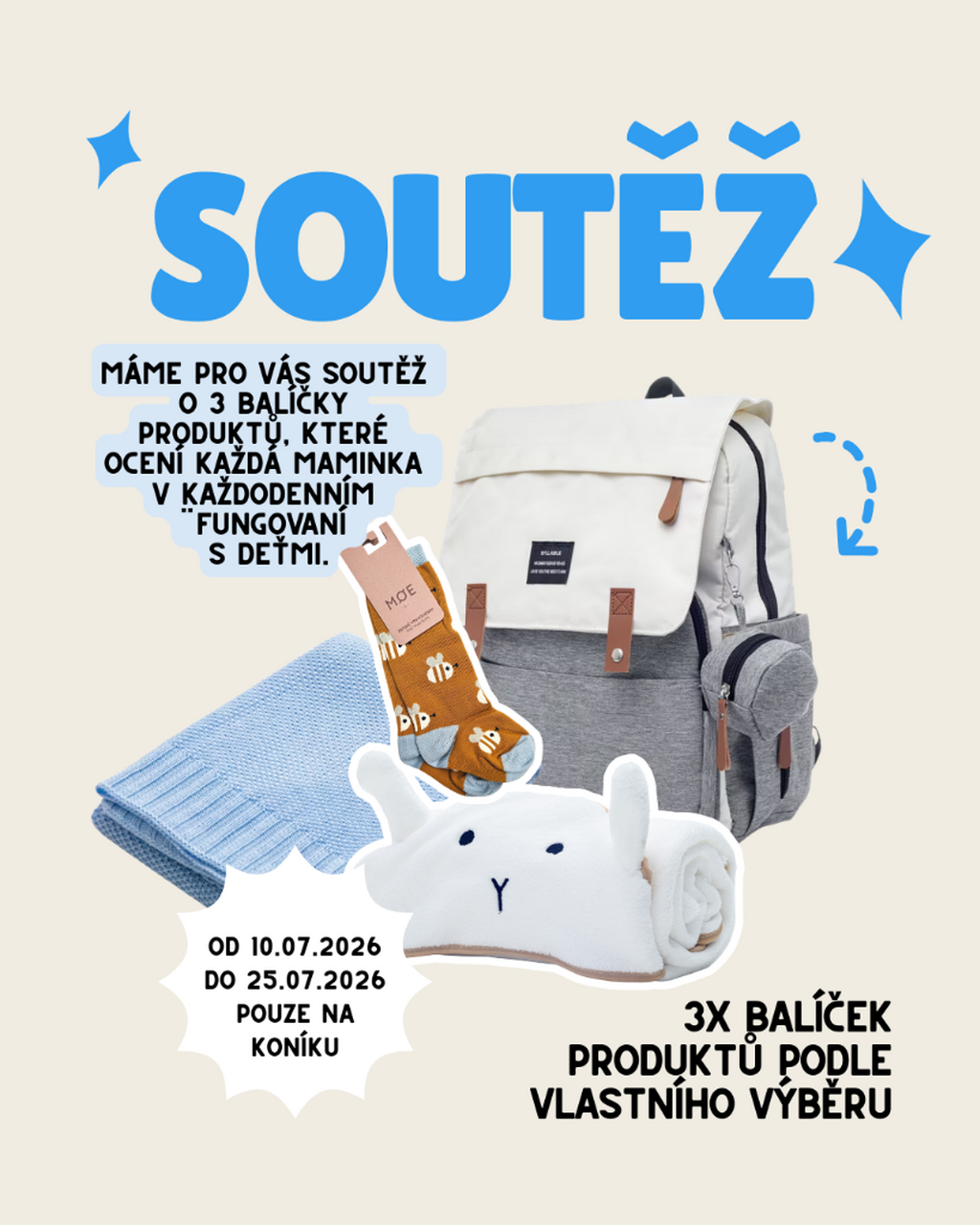 SOUTĚŽ o 3 bal&iacute;čky produktů pro děti!
