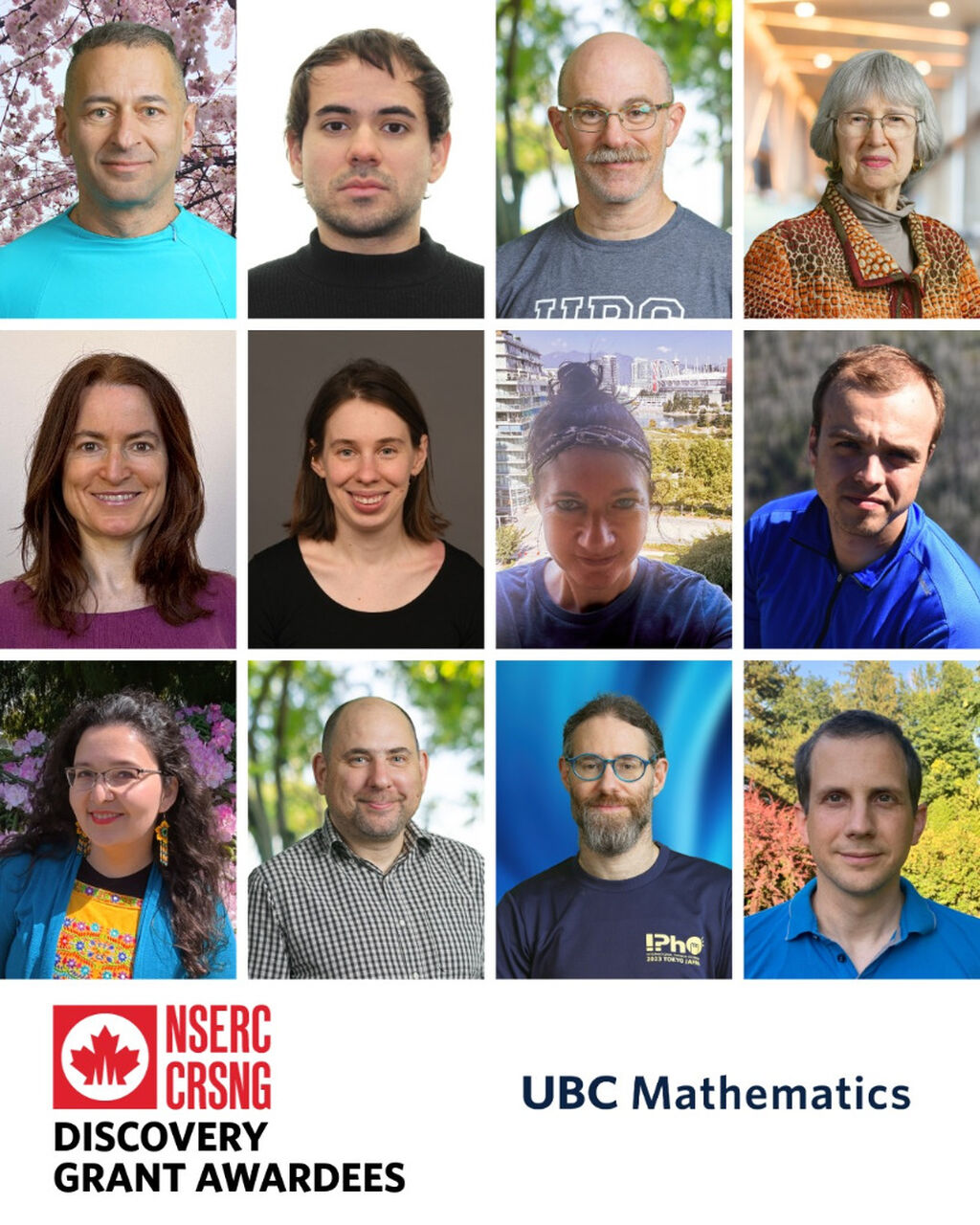 Twelve UBC Mathematics Faculty Receive 2026 NSERC Discovery Grants