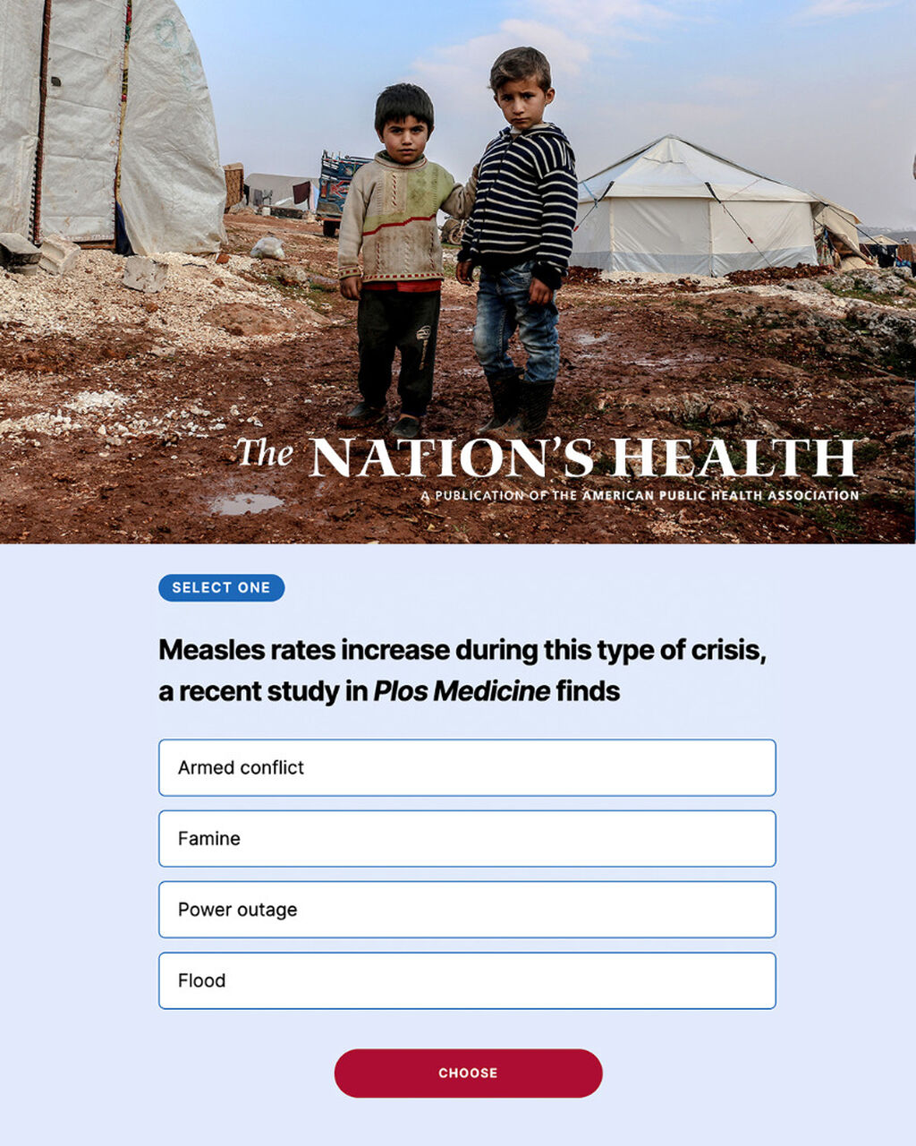 The Nation's Health Public Health News Quiz July 10