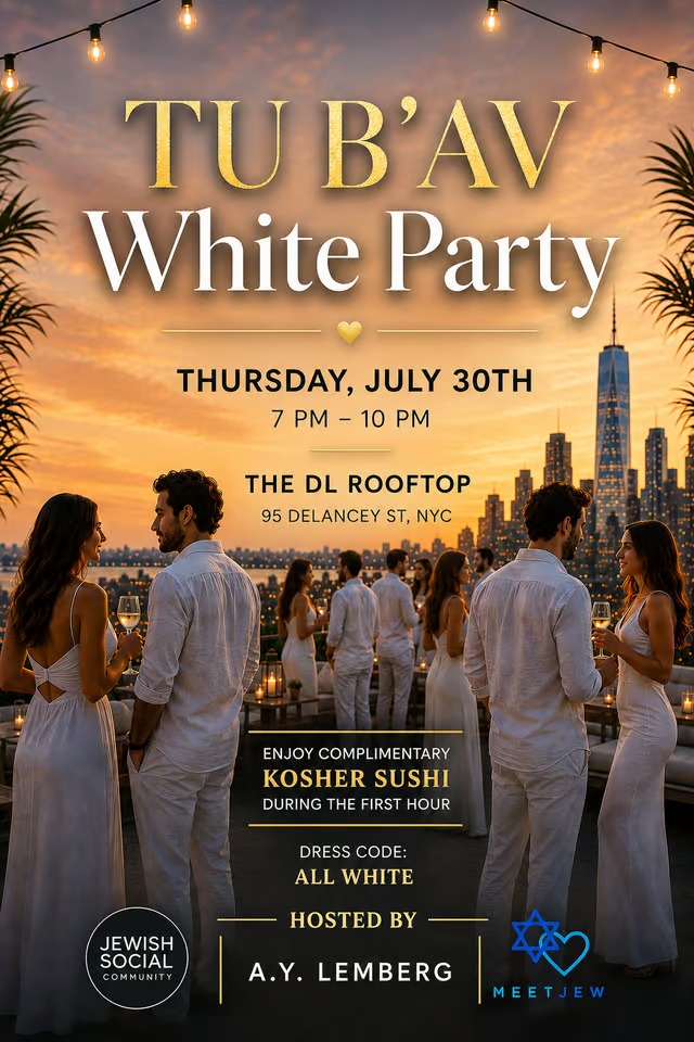 July 30 - Tu B'av White party @ DL Rooftop