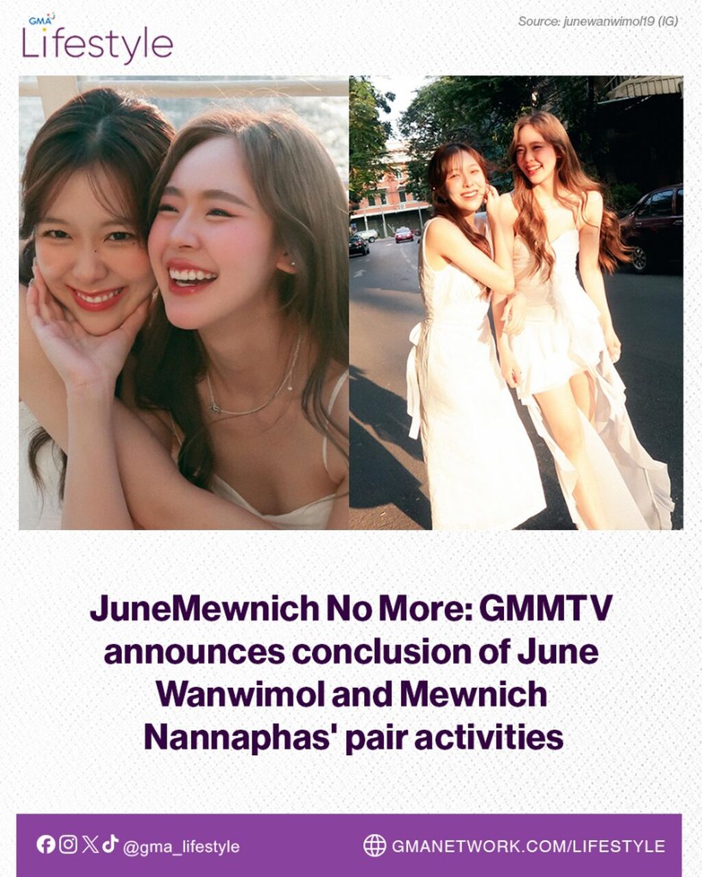 JuneMewnich No More: GMMTV announces conclusion of June Wanwimol and Mewnich Nannaphas' pair activities