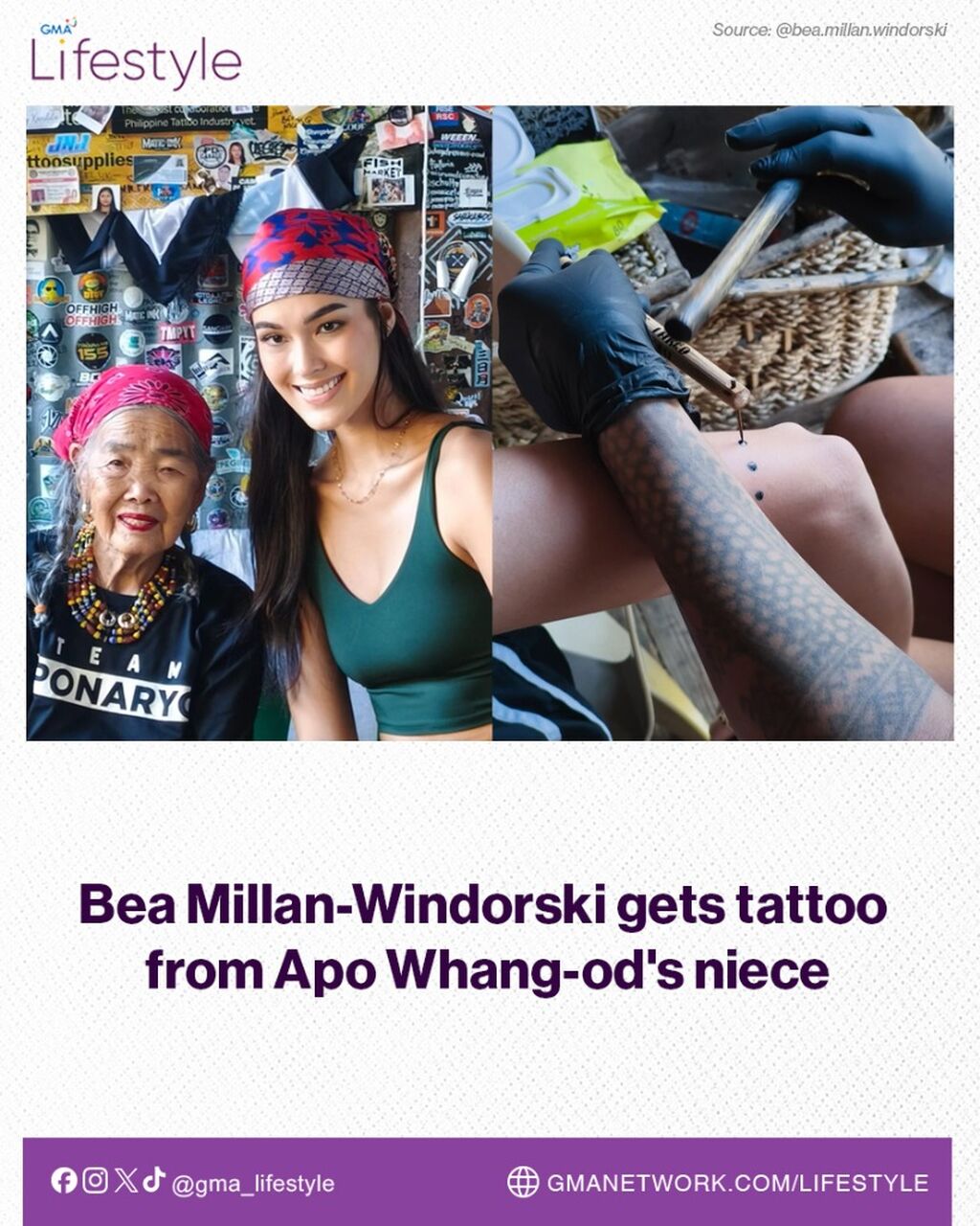Bea Millan-Windorski gets tattoo from Apo Whang-od's niece