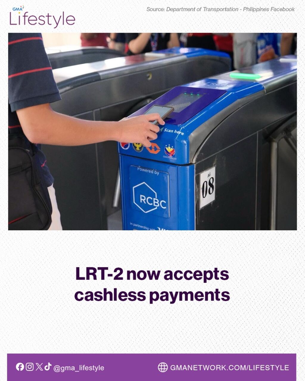 LRT-2 now accepts cashless payments