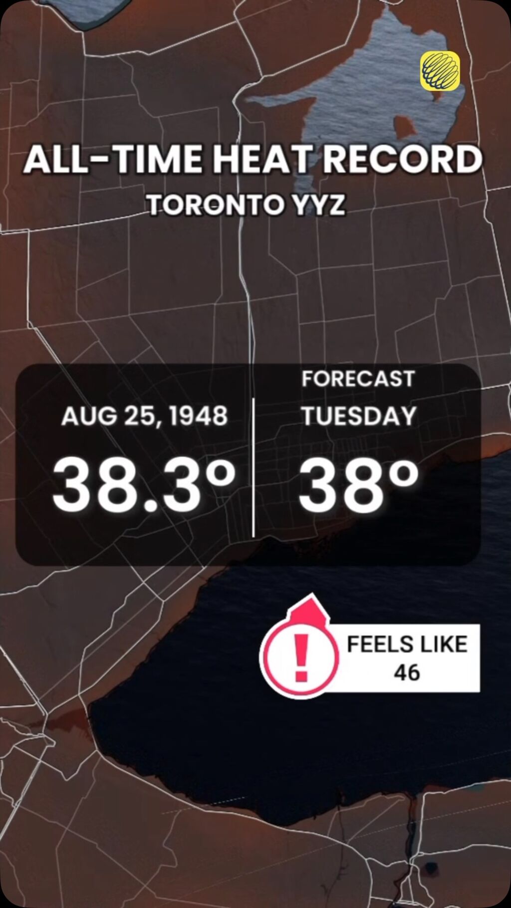 Toronto's hottest day ever on Tuesday?