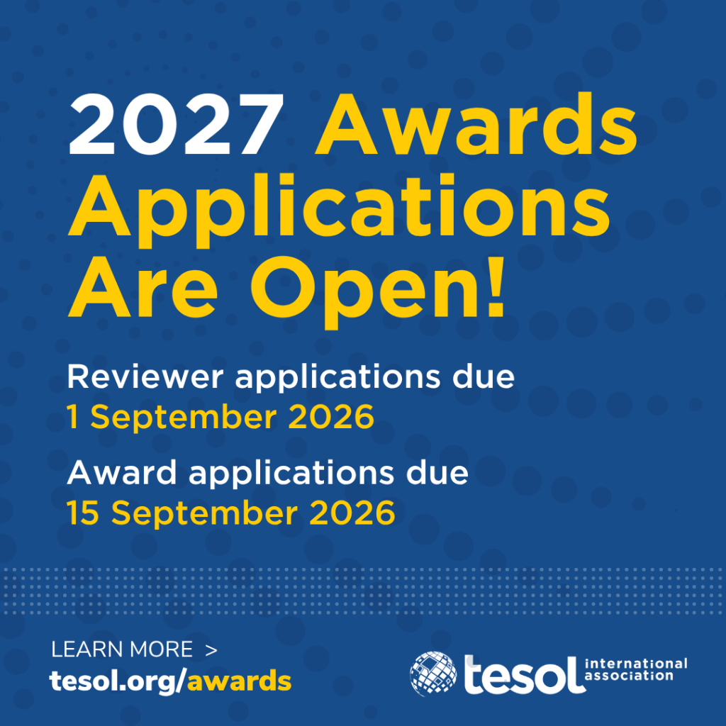 Apply for the 2027 TESOL Awards