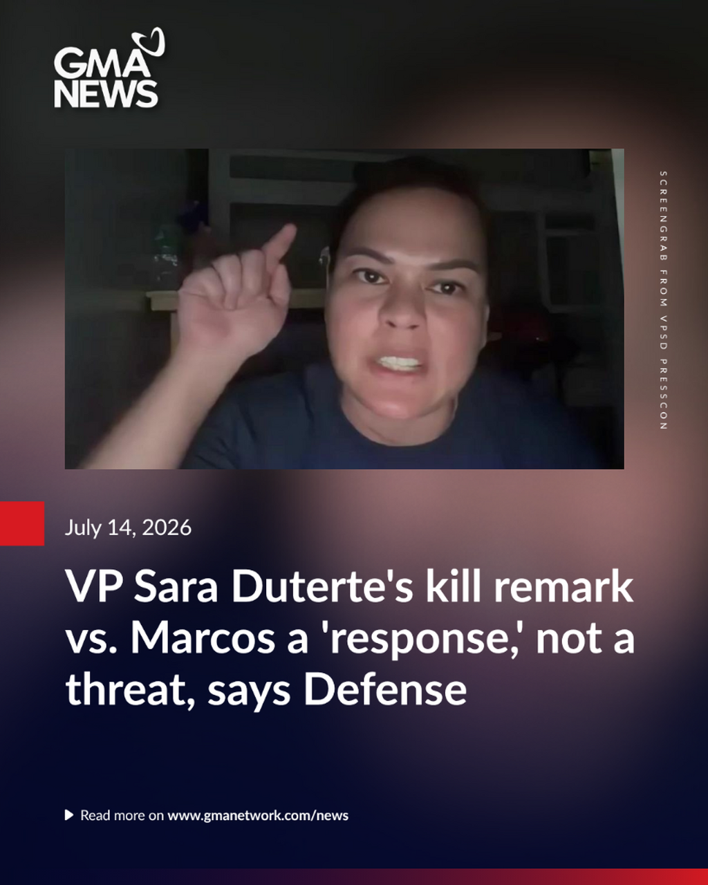 VP Sara Duterte's kill remark vs. Marcos a 'response,' not a threat, says Defense
