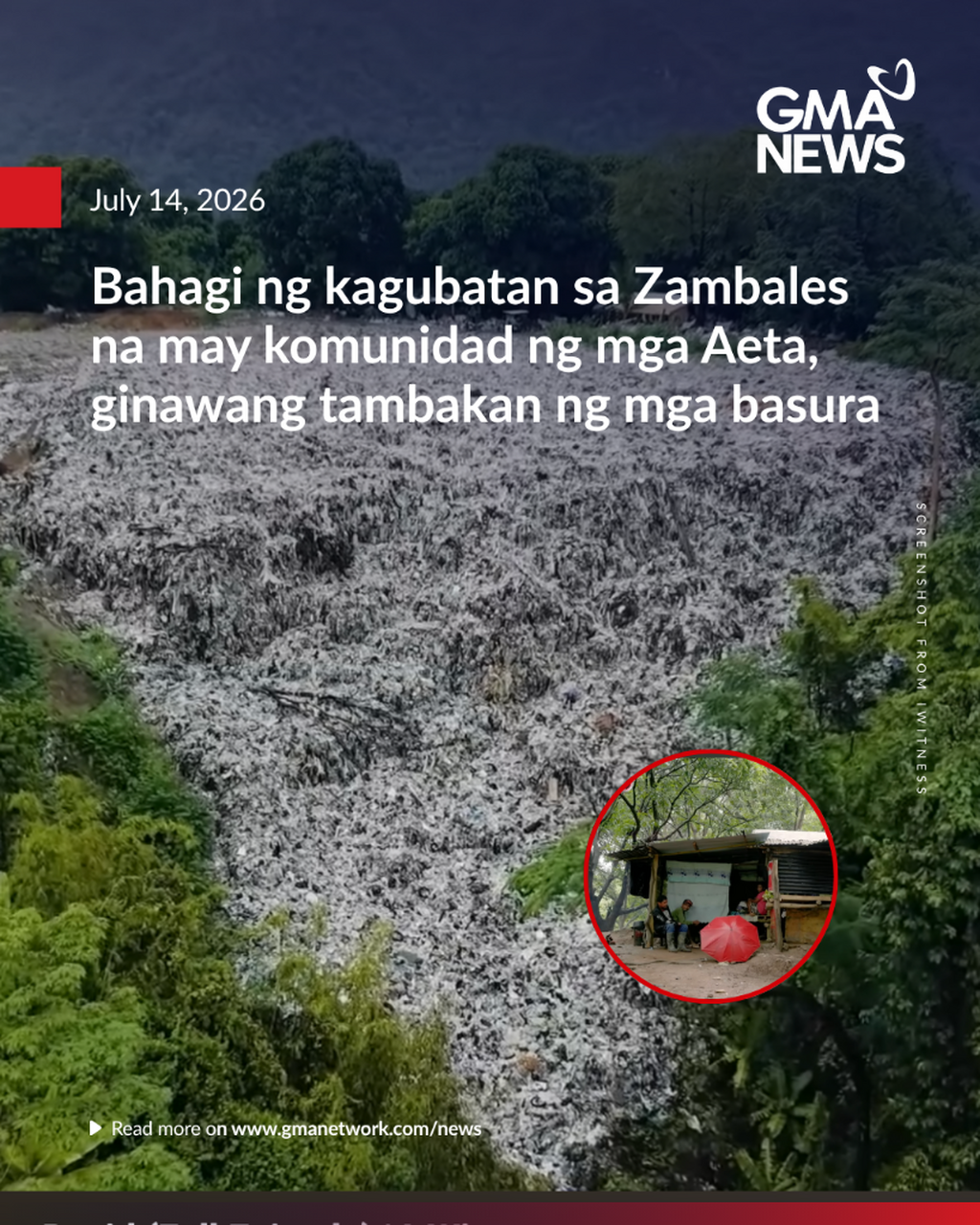 Bahagi ng kagubatan sa Zambales na may komunidad ng mga Aeta, ginawang tambakan ng mga basura
