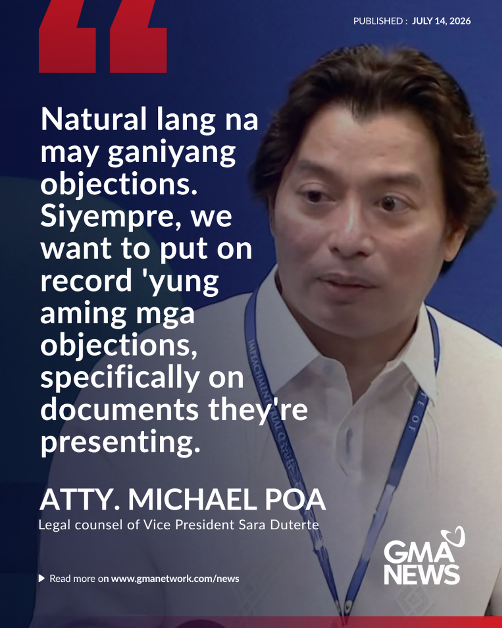 Poa: Defense objections part of normal court proceedings