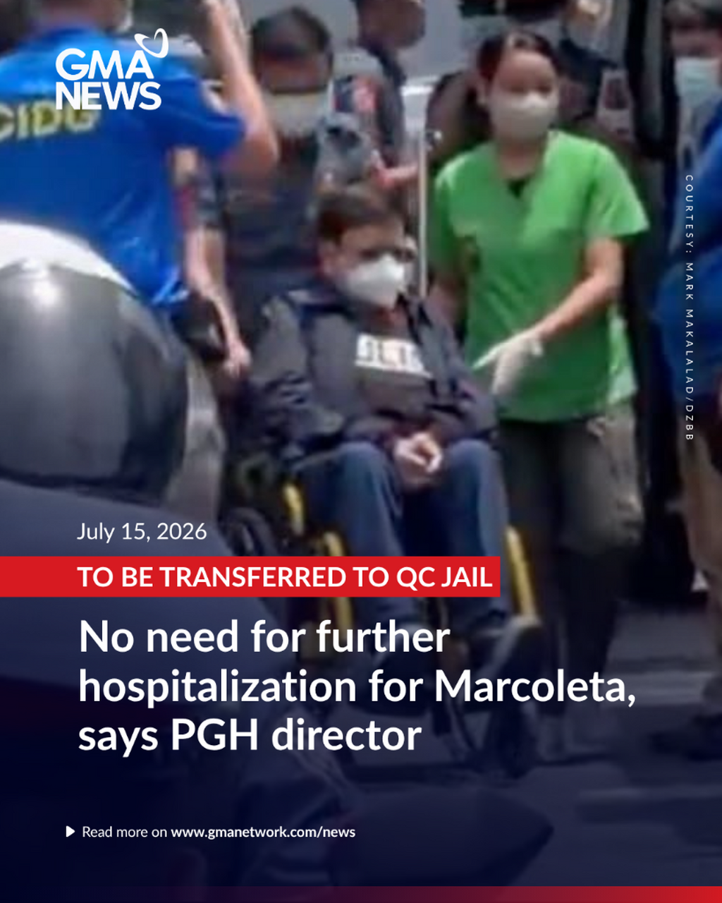 No need for further hospitalization for Marcoleta, says PGH director