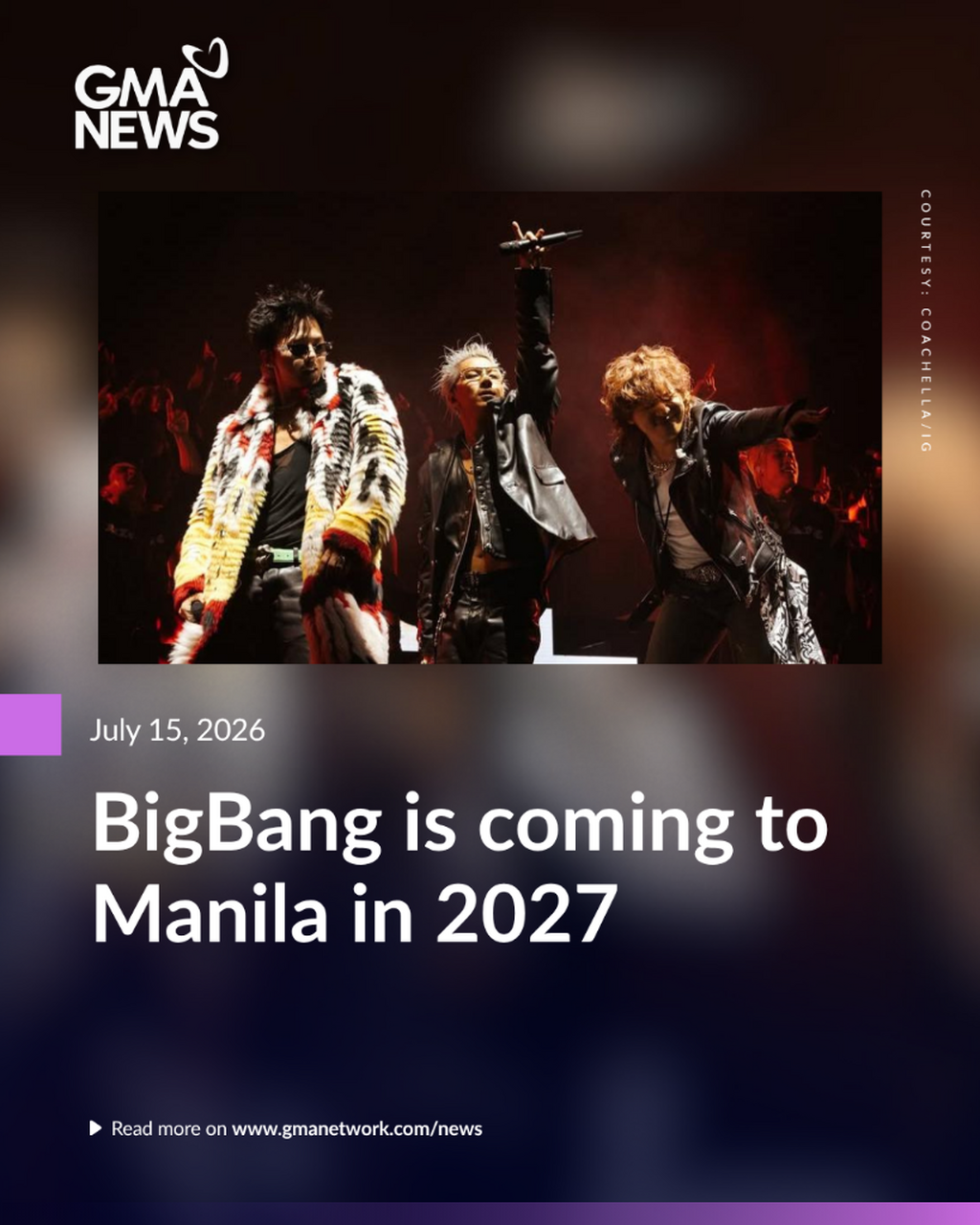 BigBang is coming to Manila in 2027