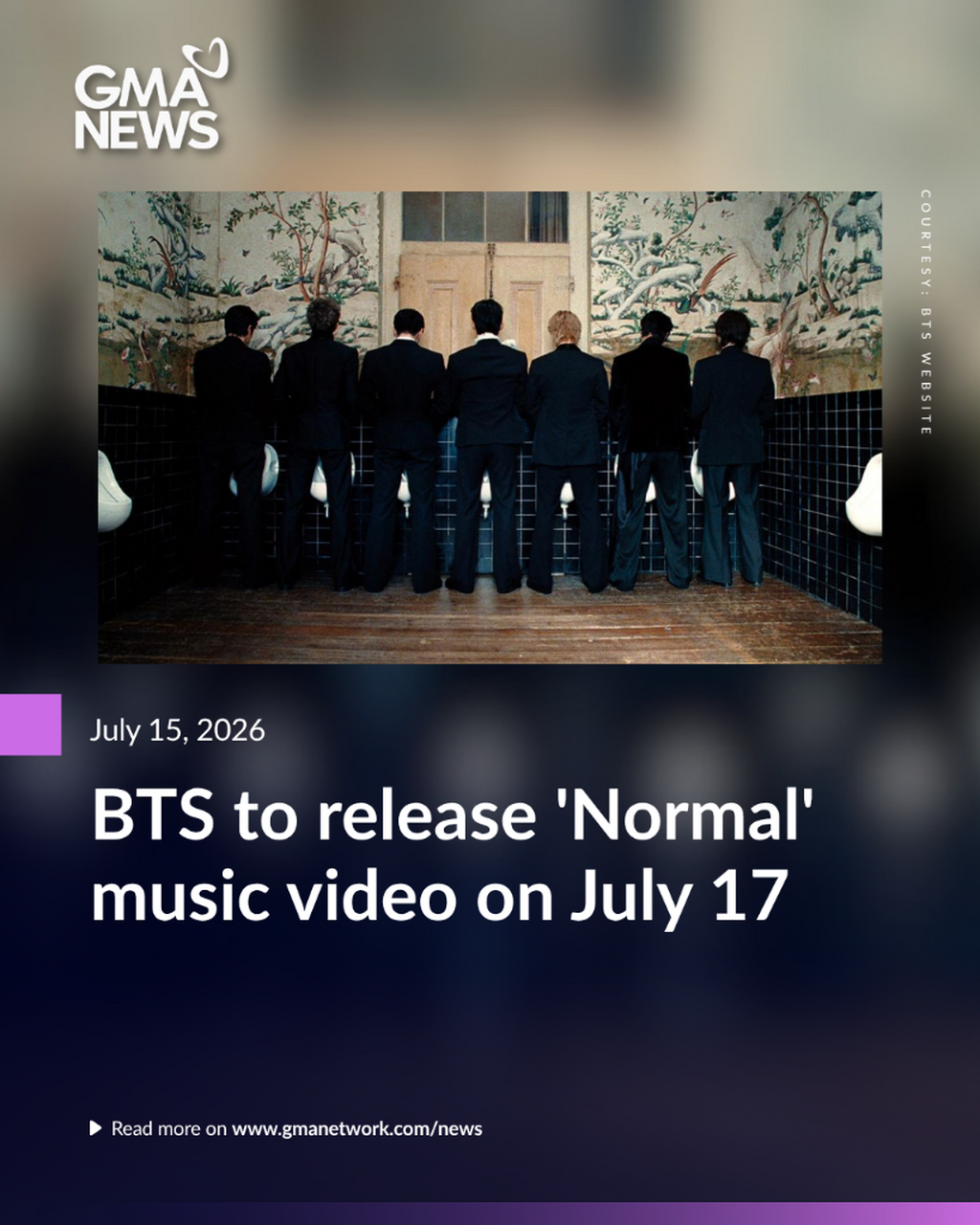 BTS to release 'Normal' music video on July 17