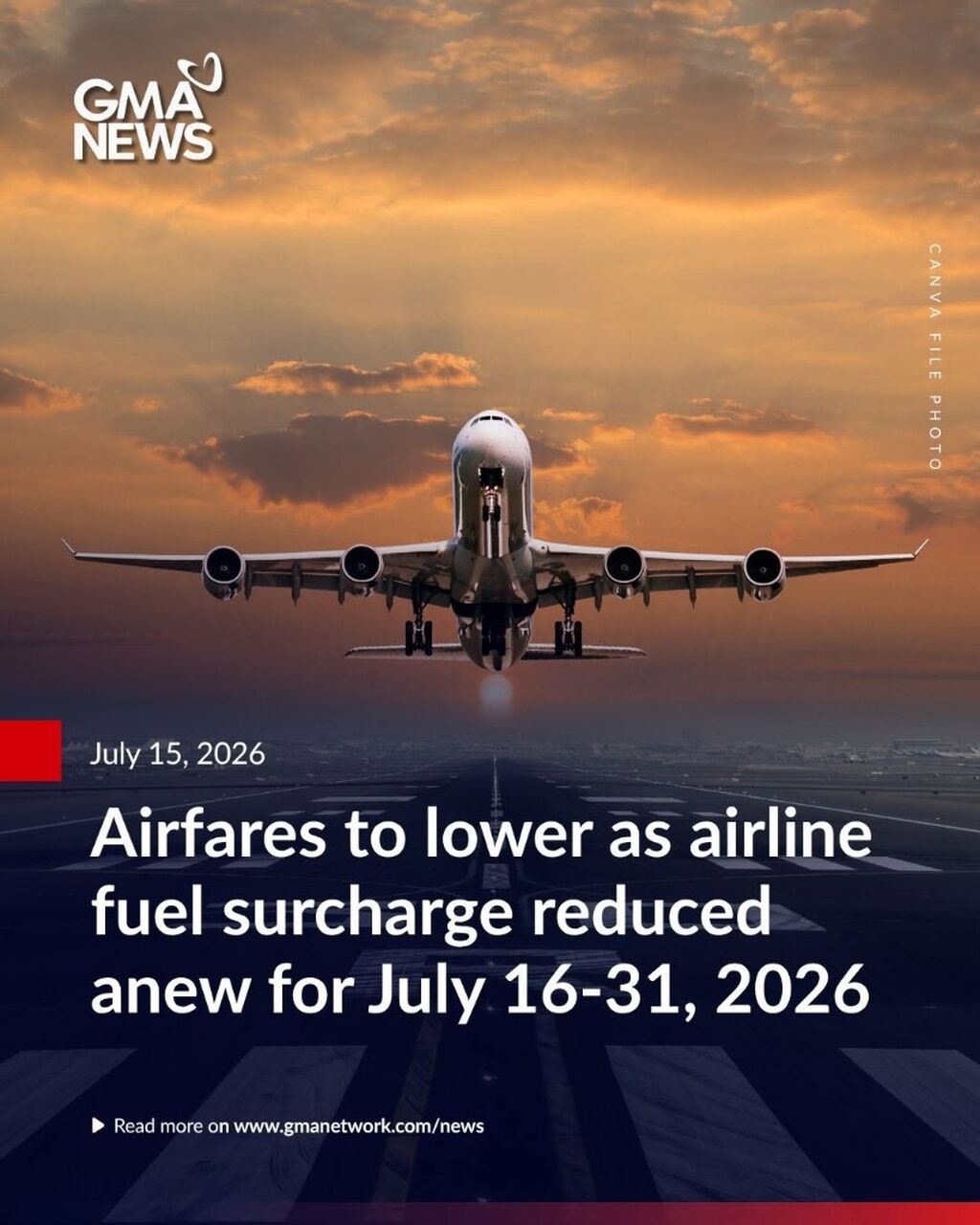Airfares to lower as airline fuel surcharge reduced anew for July 16-31, 2026