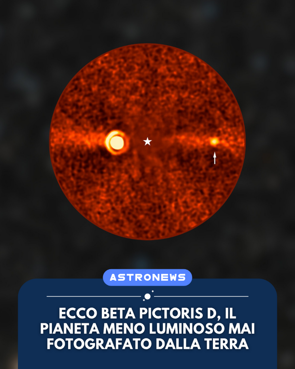 ERIS trova Beta Pictoris d, il pianeta meno luminoso mai fotografato dalla Terra