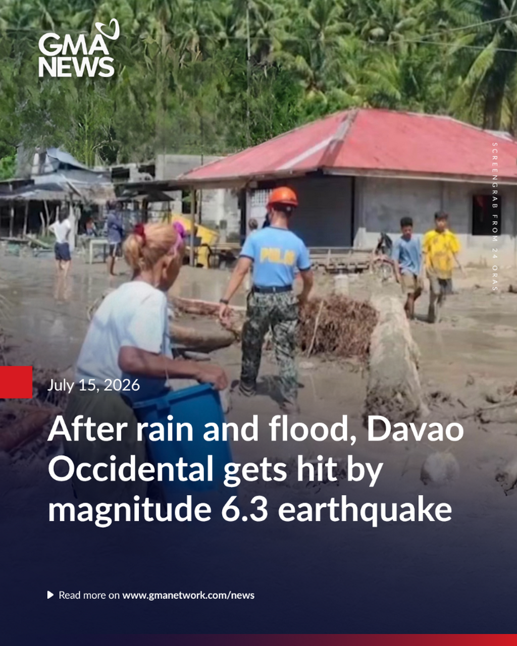 After rain and flood, Davao Occidental gets hit by magnitude 6.3 earthquake&nbsp;