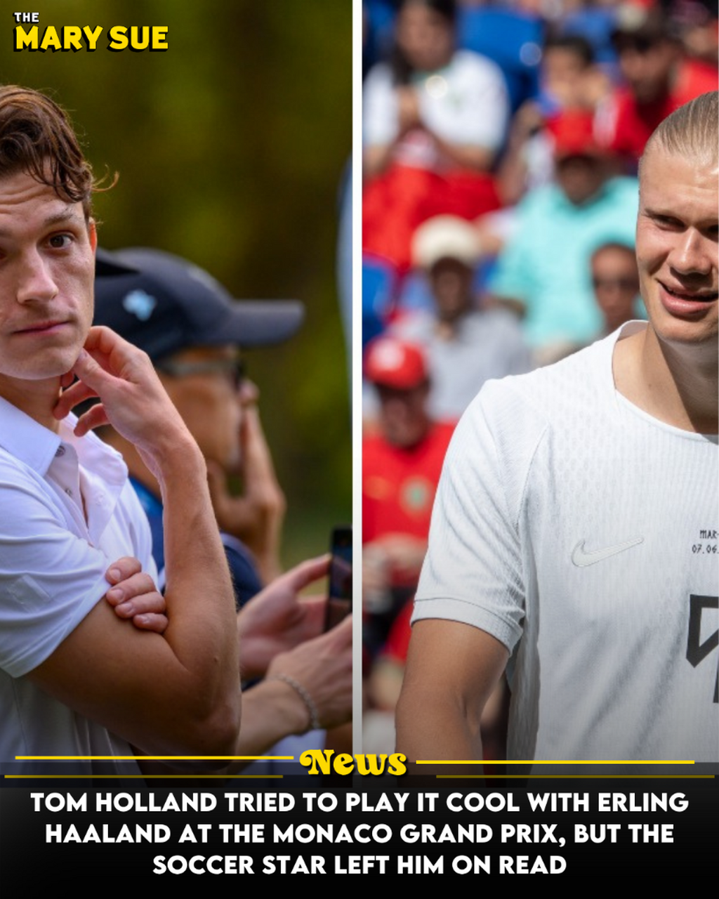 Tom Holland Tried to Play It Cool With Erling Haaland at the Monaco Grand Prix, but the Soccer Star Left Him on Read