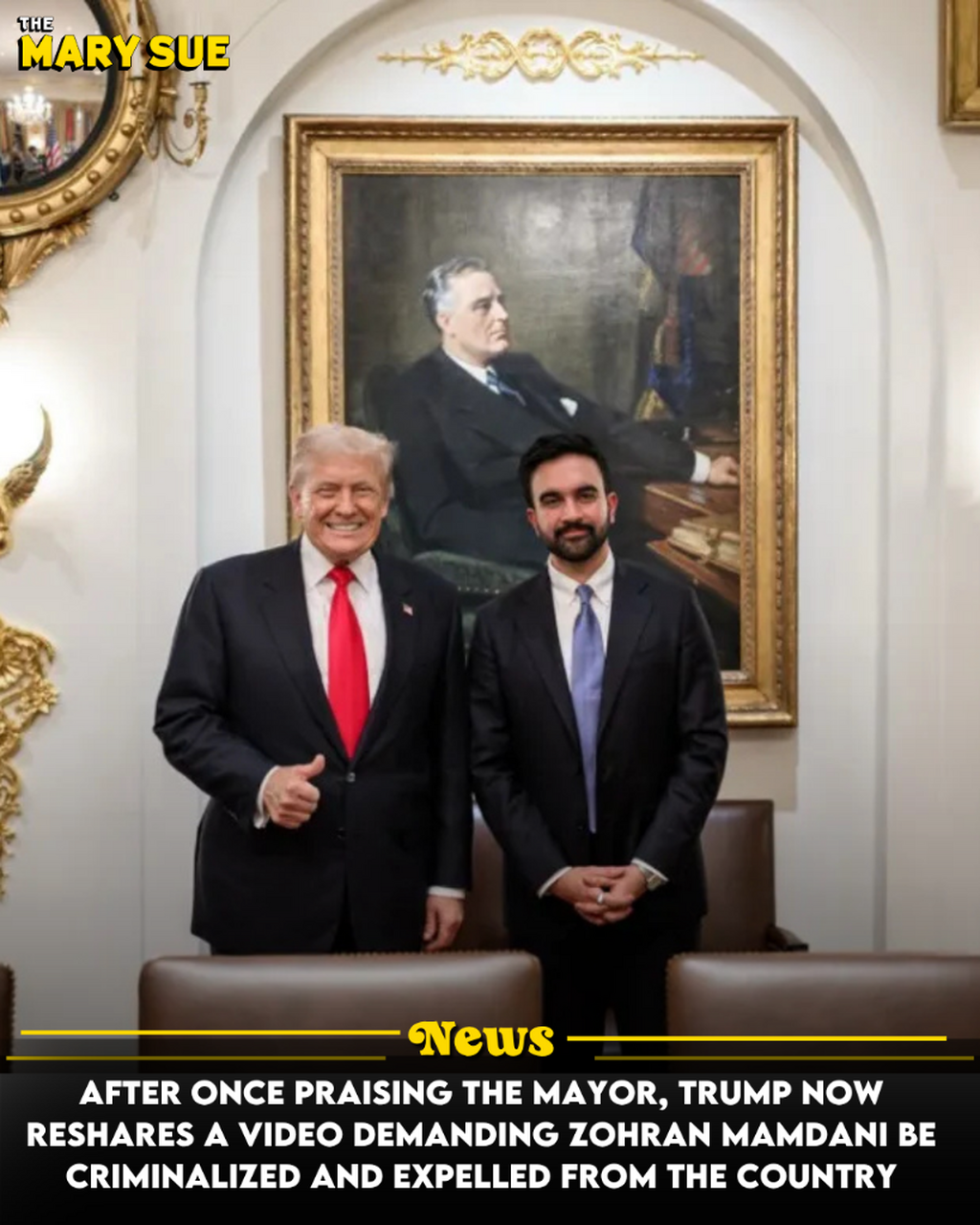 After Once Praising the Mayor, Trump Now Reshares a Video Demanding Zohran Mamdani Be Criminalized and Expelled From the Country
