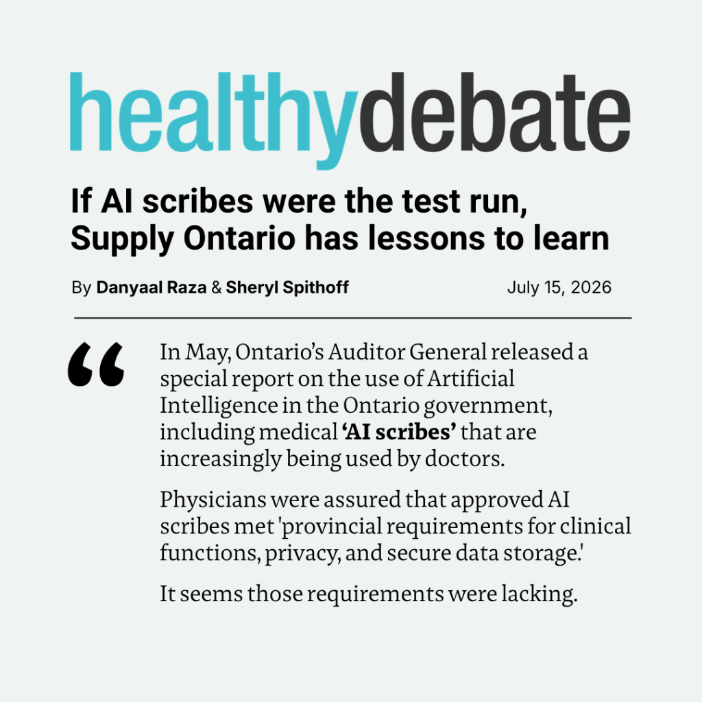 If AI scribes were the test run, Supply Ontario has lessons to learn - Healthy Debate