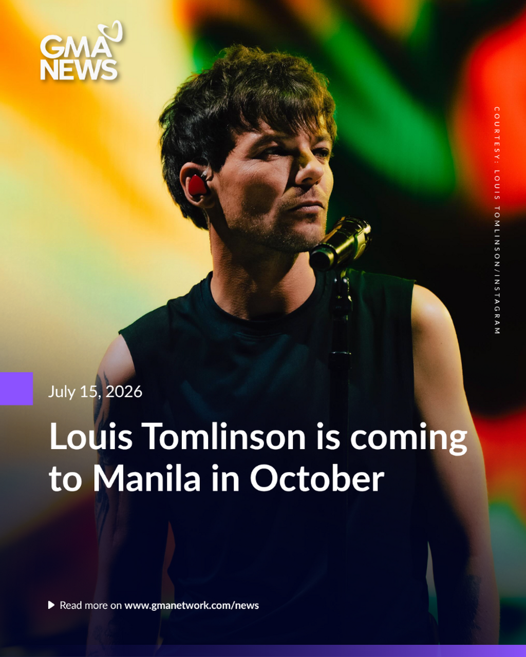 Louis Tomlinson is coming to Manila in October