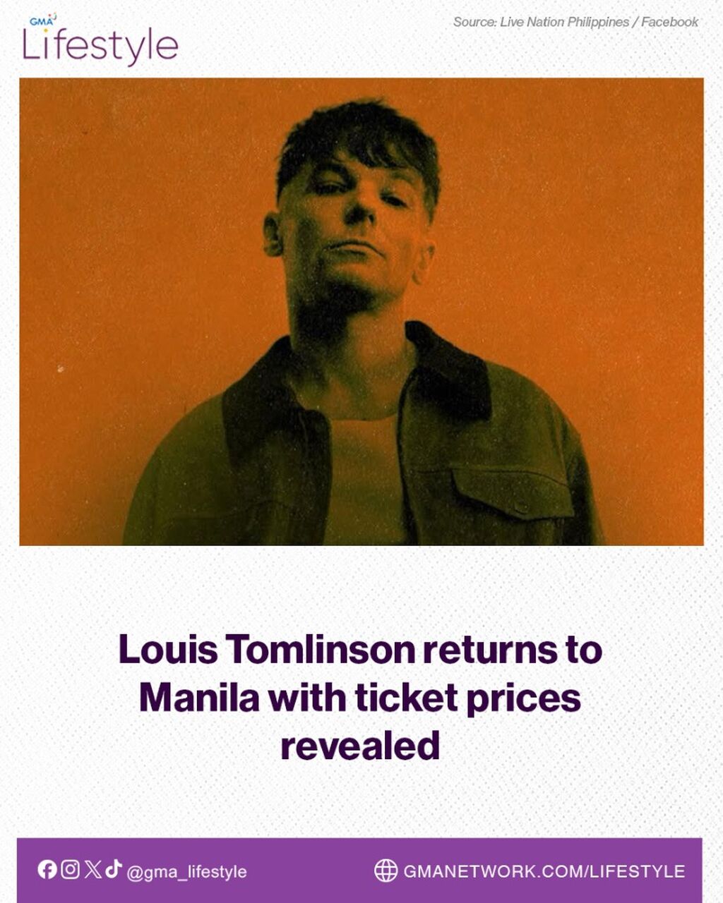 Louis Tomlinson returns to Manila with ticket prices revealed