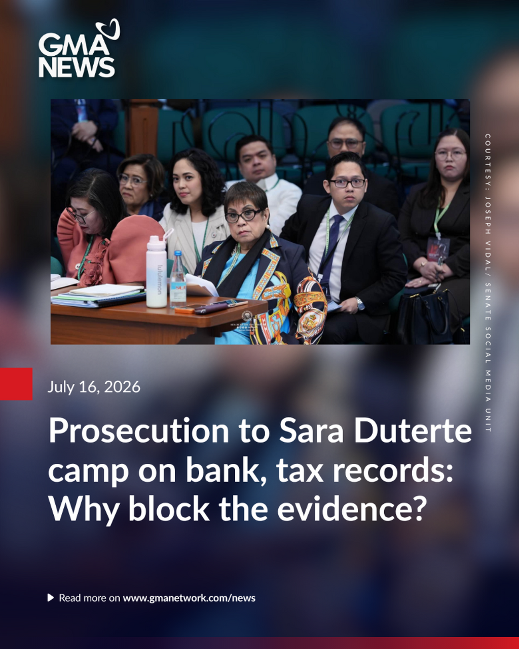 Prosecution to Sara Duterte camp on bank, tax records: Why block the evidence?