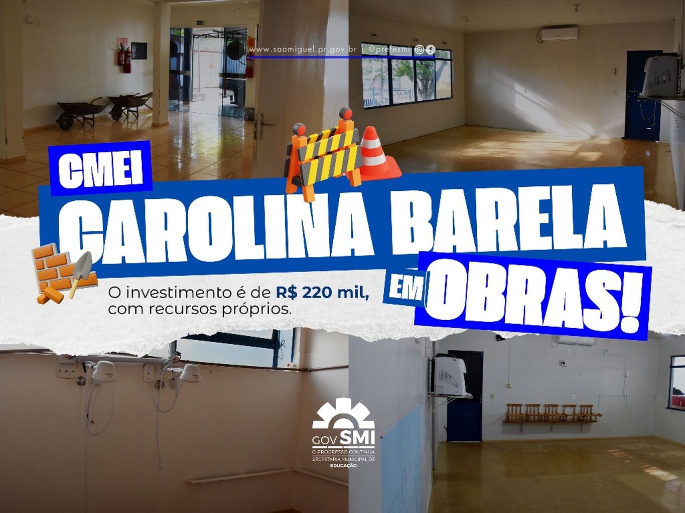 Governo Municipal inicia reforma do Centro Municipal de Educa&ccedil;&atilde;o Infantil Carolina Barela