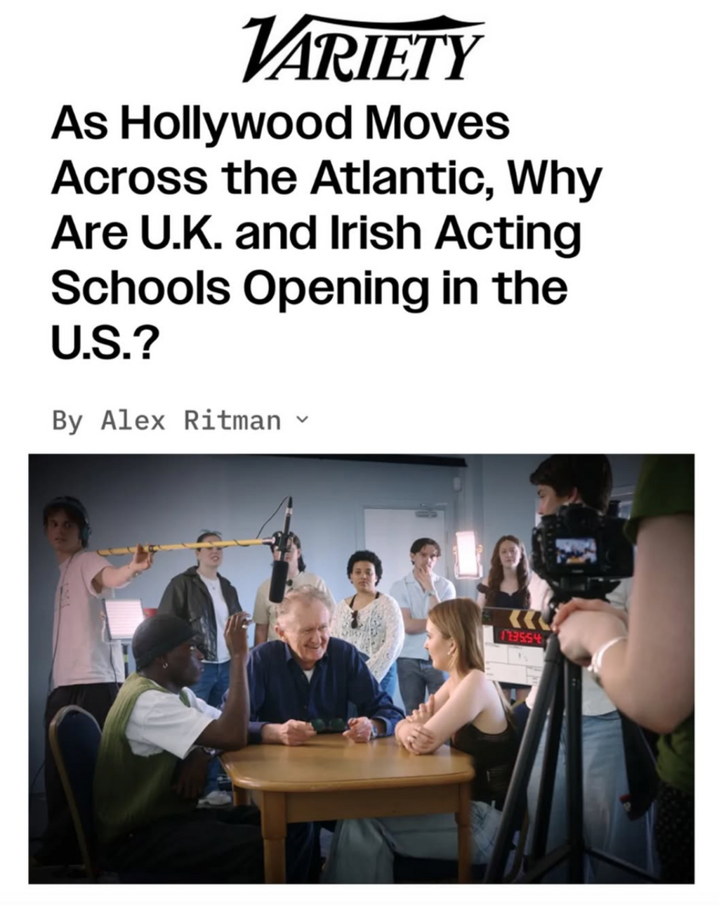 Variety - "Why Are U.K. and Irish Acting Schools Opening in the U.S.?"
