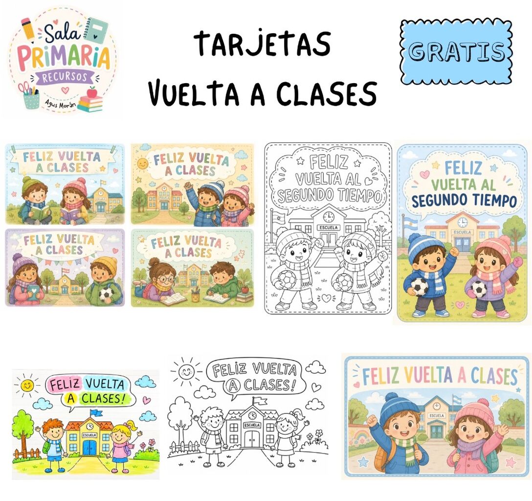 Tarjetas vuelta a clases 