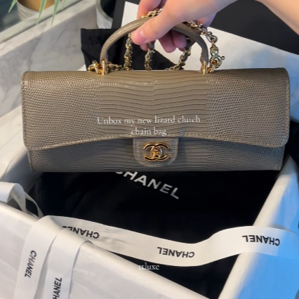 Chanel calfskin lizard clutch bag ; create an account and use my discount- ( Lux) 