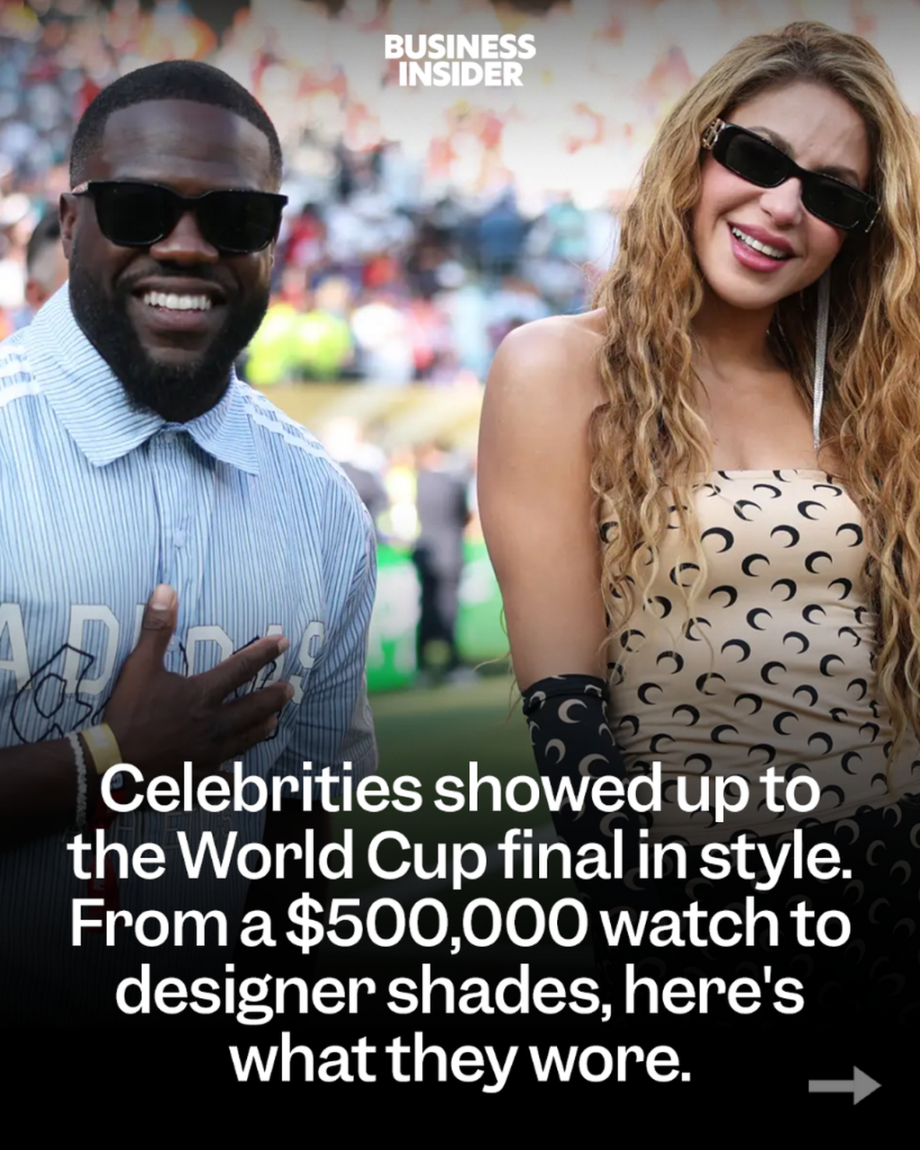  Celebrities showed up to the World Cup final in style. From a $500,000 watch to designer shades, here's what they wore.